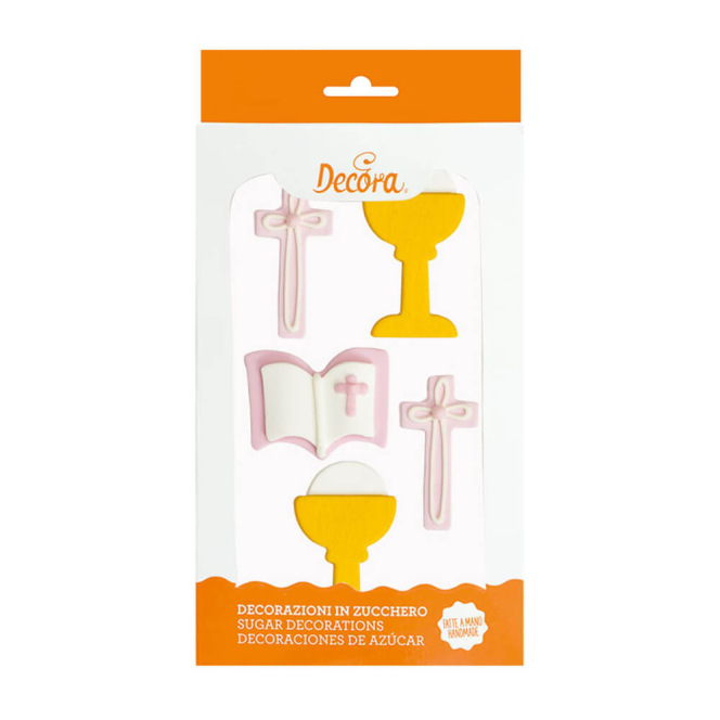 Sugar decorations - Communion Pink/6pcs - Decora