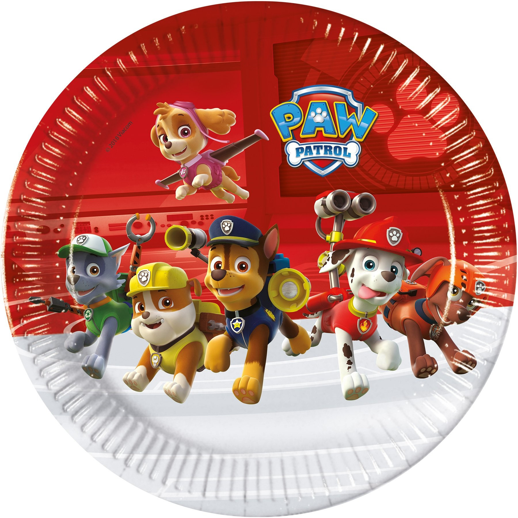a set of 8 Paw Patrol paper plates. a set of 8 Paw Patrol paper plates.