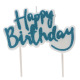 Happy Birthday Candle – Glitter Blue – Dekora