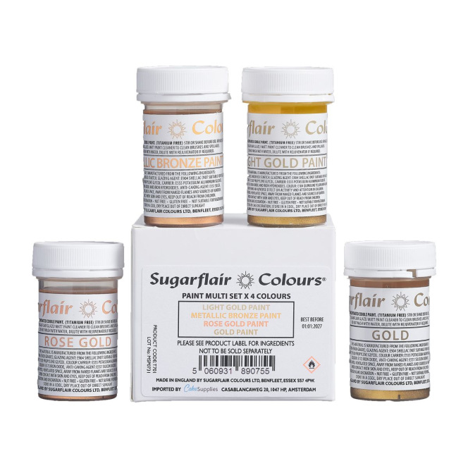 Paint multi set X 4 colours - Sugarflair