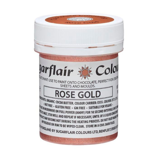 Peinture alimentaire pour chocolat - rose dorée - Sugarflair