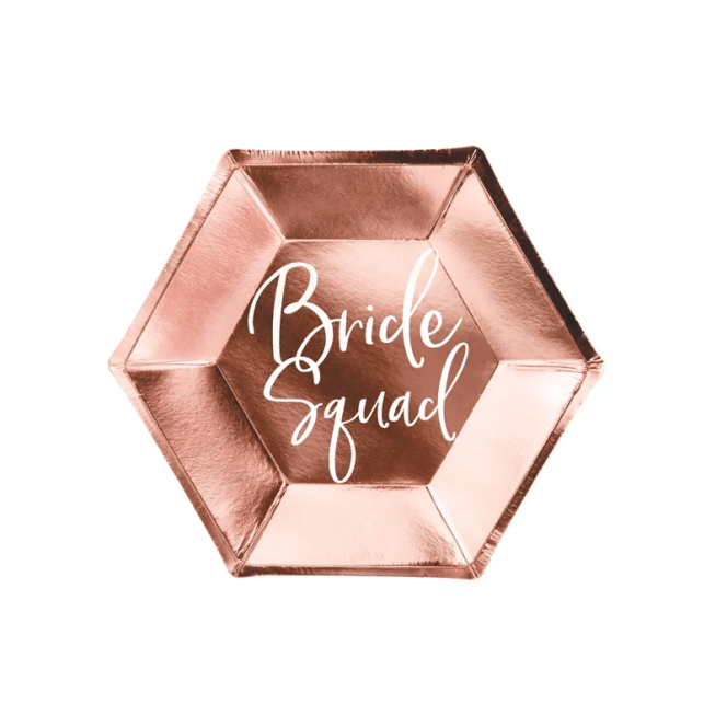 Papieren borden "Bride squad" - 6pcs -PartyDeco