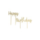 Gouden Happy Birthday topper - Patisdecor