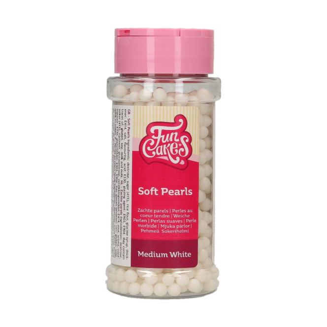 Suikerparels – Medium Shiny White - FunCakes
