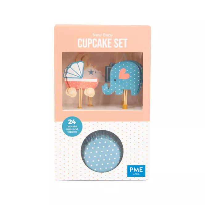 Kit de déco pour cupcakes - New Baby PME