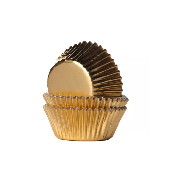 Baking cups folie goud - 24 stukken - House of Marie 