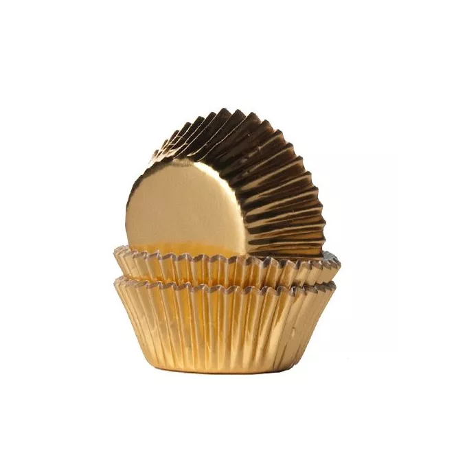 Mini caissettes à cupcake- Doré Métallique - 36 pc - House of Marie