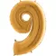 Grabo 66cm Aluminium Number Balloon : Number:9, Color:Gold