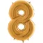 Grabo 66cm Aluminium Number Balloon : Number:8, Color:Gold