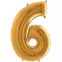 Grabo 66cm Aluminium Number Balloon : Number:6, Color:Gold