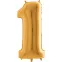 Grabo 66cm Aluminium Number Balloon : Number:1, Color:Gold