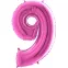 Grabo 66cm Aluminium Getallenballon : Nummer:9, Kleur:Fuchsia