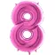 Grabo 66cm Aluminium Number Balloon : Number:8, Color:Fuchsia