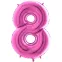 Grabo 66cm Aluminium Getallenballon : Nummer:8, Kleur:Fuchsia