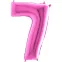 Grabo 66cm Aluminium Number Balloon : Number:7, Color:Fuchsia