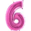 Grabo 66cm Aluminium Getallenballon : Nummer:6, Kleur:Fuchsia