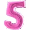 Grabo 66cm Aluminium Number Balloon : Number:5, Color:Fuchsia