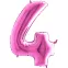 Grabo 66cm Aluminium Number Balloon : Number:4, Color:Fuchsia