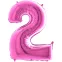 Ballons géants Grabo en forme de chiffre pour décorer votre fête : Numéro:2, Couleur:Fuchsia