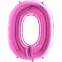 Grabo 66cm Aluminium Number Balloon : Number:0, Color:Fuchsia