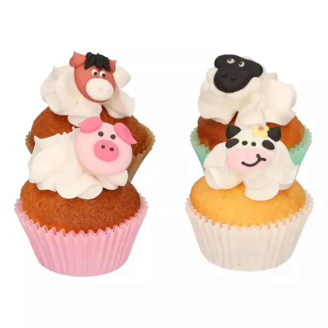 12 décorations en sucre Animaux de la ferme FunCakes