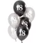 Ballonset 18 jaar 6 stuks 23cm Folat : Kleurenthema:Zwart