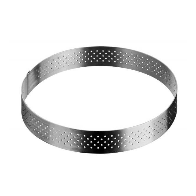 Inox Steel Perforated tart ring 12.5cm - De Buyer