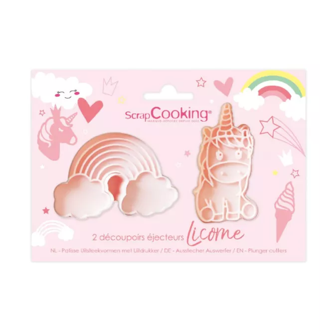 Emporte-pièce à piston Licorne 2pcs ScrapCooking