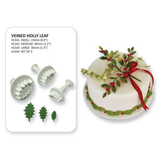 Holly leaf plunger cutter set of 3 - PME