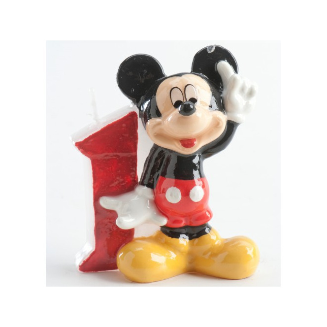 Bougie d'anniversaire Mickey Mousse - 1 an