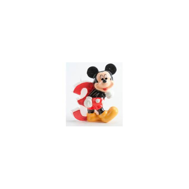 Bougie d'anniversaire Mickey Mouse - 3 ans