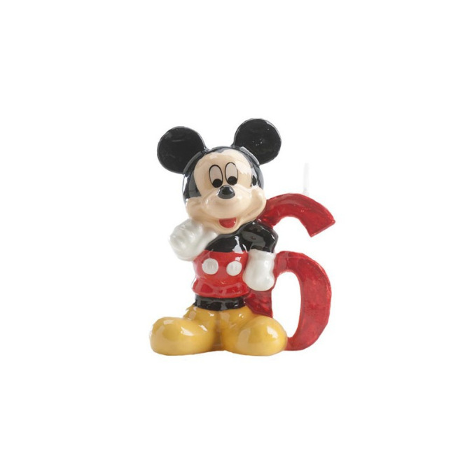 Bougie d'anniversaire Mickey Mousse - 6 ans