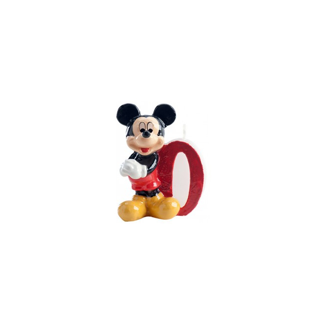 Bougie d'anniversaire Mickey Mousse - chiffre 0