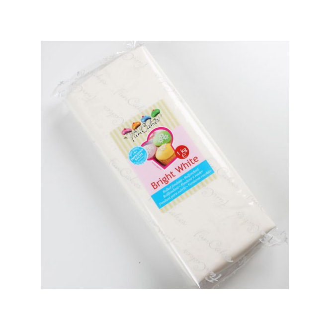 Pâte à sucre Blanc éclatant (Bright White) - 1 kg - Funcakes