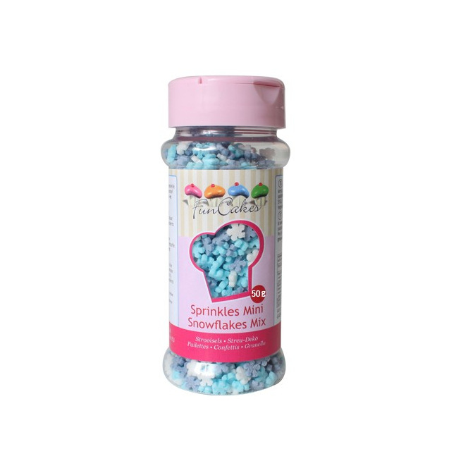 Mix Mini Flocons de Neige en Sucre  FunCakes 50g
