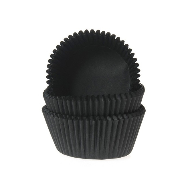 Caissettes à cupcake - Noir - 50 pces - HoM