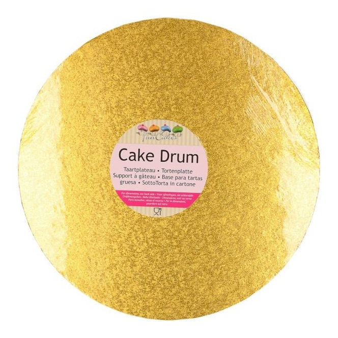 Drum Cake Round 25 cm gold - Funcakes