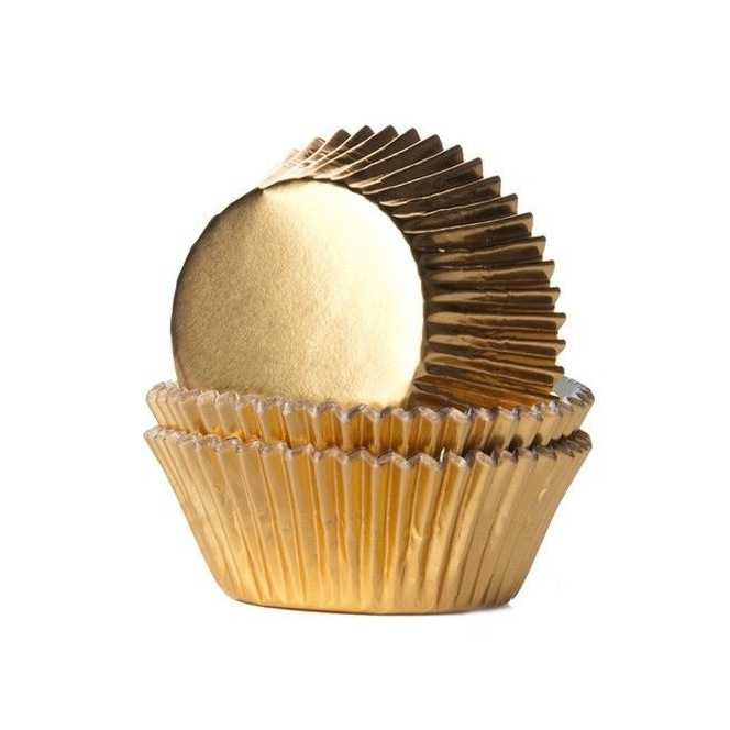 Baking cups folie goud - 24 stukken - House of Marie 