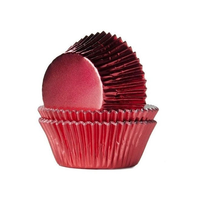 Baking Cups Foil Red - 24 pieces - House of Marie 