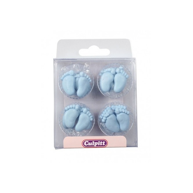 12 Decorations En Sucre Pieds De Bebe Bleu Culpitt 12 Decorations En Sucre Pieds De Bebe Bleu Culpitt