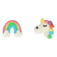 Décors en sucre Licorne et Arc-en-Ciel - 8pc 