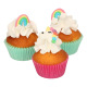 Décors en sucre Licorne et Arc-en-Ciel - 8pc 