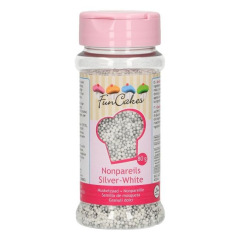 Mini perles Argentées et blanches Funcakes 80g