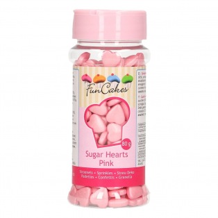 FunCakes Sugar Hearts Pink 80g