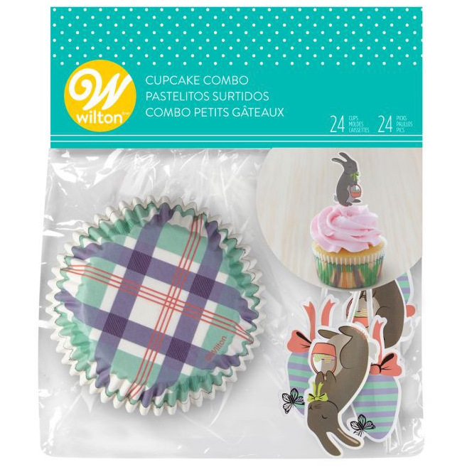 24 caissettes & pics - Pâques - 75pcs - Wilton