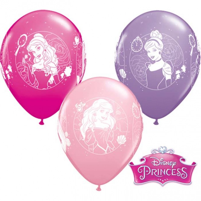 6 Princess Balloons latex