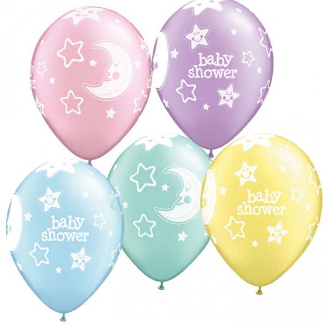 6 Baby shower Balloons latex