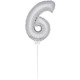 Mini Silver Balloon Number 6