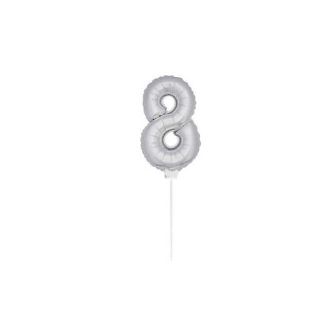 Mini Silver Balloon Number 8