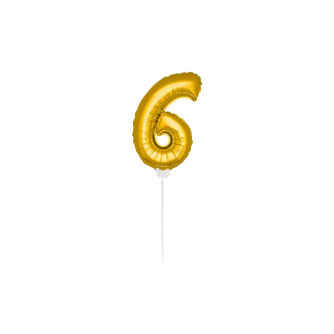 Mini Gouden Ballon Nummer 6